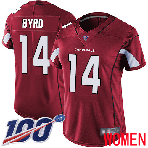 Arizona Cardinals Limited Red Women Damiere Byrd Home Jersey NFL Football #14 100th Season Vapor Untouchable->arizona cardinals->NFL Jersey